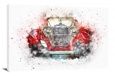 Old Red Mercedes, 2018 - Canvas Wrap