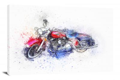 Red Motorcycle, 2018 - Canvas Wrap