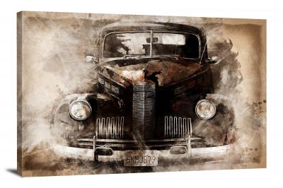 Vintage Black Car, 2016 - Canvas Wrap