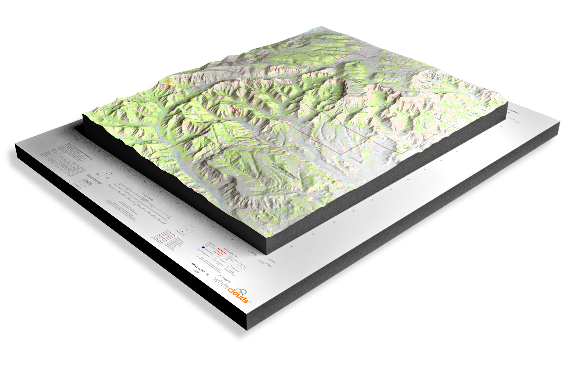 Bryce Canyon National Park, 2020, Bryce Point 3D Raised Relief USGS ...