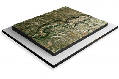 Bryce Canyon National Park, 3D Raised Relief Satellite Map