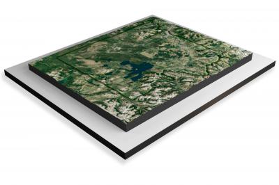 Yellowstone National Park, 3D Raised Relief Satellite Map