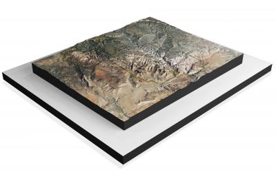 Zions National Park, Satellite 3D Raised Relief Map