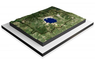 Crater Lake National Park 3D Raised Relief Satellite Map
