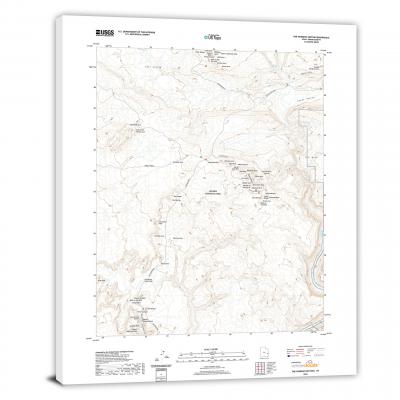 Arches National Park-The Windows Section, 2020, USGS Map Canvas Wrap