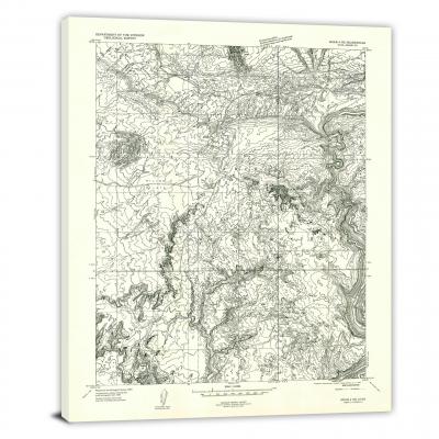Arches National Park-The Windows Section, 1959, USGS Historical Map Canvas Wrap