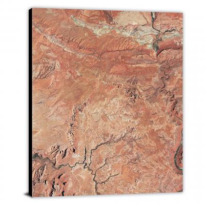 Arches National Park-The Windows Section, 2020, Satellite Map Canvas Wrap