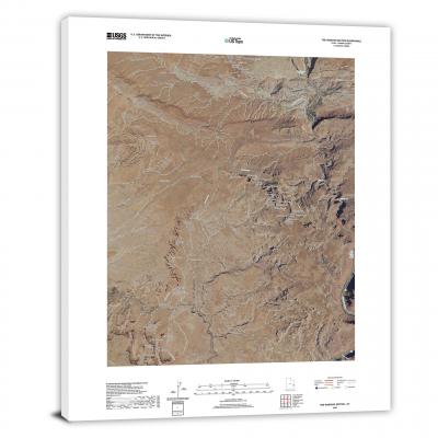 Arches National Park-The Windows Section, 2020, USGS Satellite Map Canvas Wrap