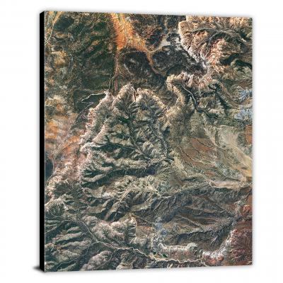 Bryce Canyon National Park-Bryce Point, 2020, Satellite Map Canvas Wrap