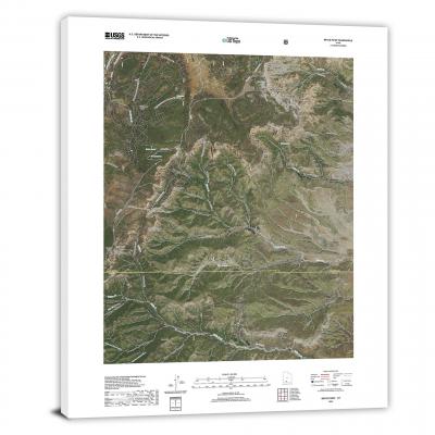 Bryce Canyon National Park, 2020, Bryce Point, USGS Satellite Current Map Canvas Wrap