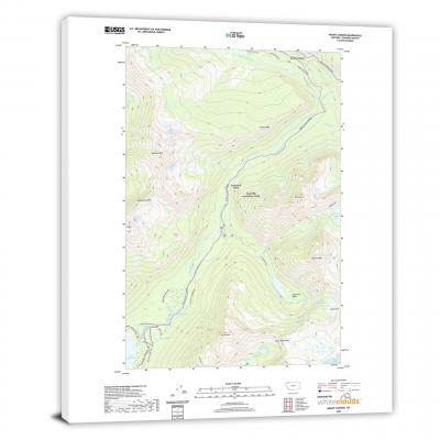 Glacier National Park, 2020, Mount Cannon, MT, USGS Current Map Canvas Wrap