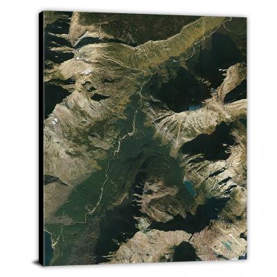 Glacier National Park-Mount Cannon, MT, 2020, Satellite Map Canvas Wrap