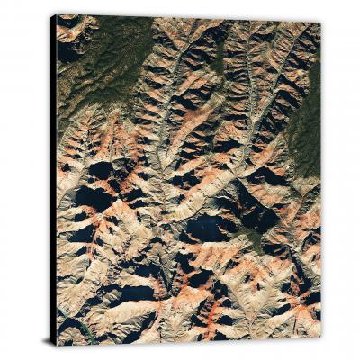 Grand Canyon-Shiva Temple, 2021, Satellite Map Canvas Wrap