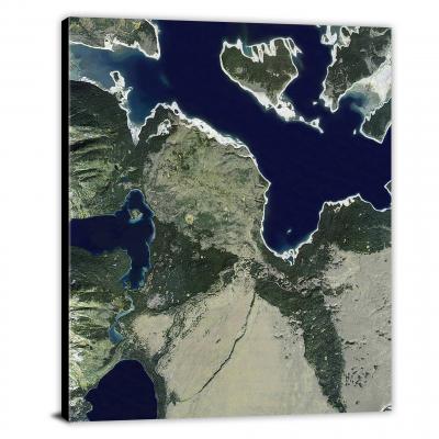 Grand Teton-Jenny Lake, 2021, Satellite Map Canvas Wrap