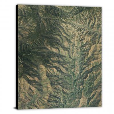 Great Smoky Mountains-Clingmans Dome, 2016, Satellite Map Canvas Wrap