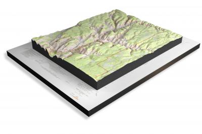 Zions National Park, 1980, 3D Raised Relief USGS Historical Map
